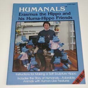 VTG Humanals Erasmus The Hippo Pattern Book Photo Instructions Plaid #7672 ©1983